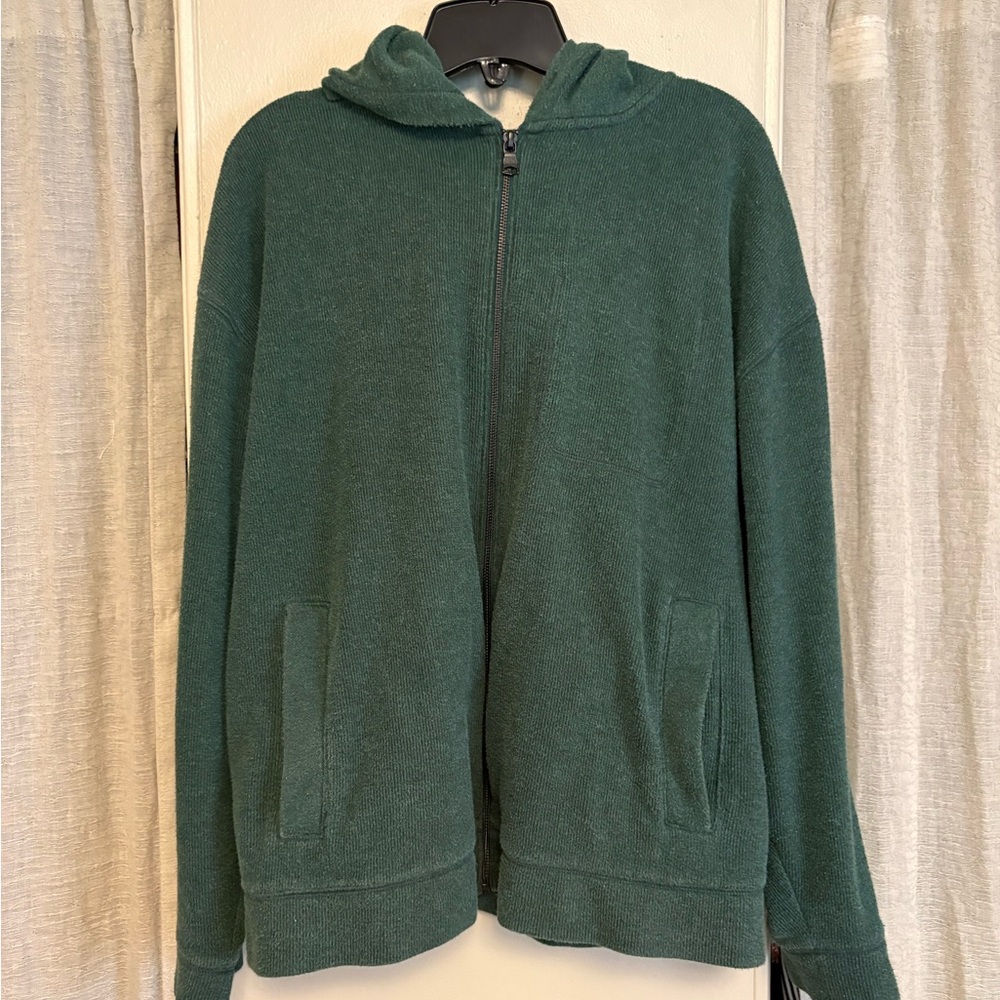 Banana Republic Men's Zip-Up Green Hoodie